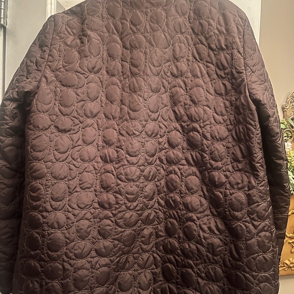 Coach womens Brown Quilted Jacket with light blue silky lining - Picture 8 of 9